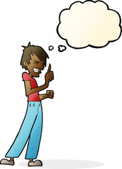 cartoon angry man arguing with thought bubble