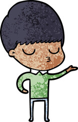 cartoon calm boy