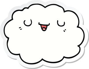 sticker of a cartoon cloud