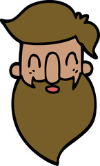 cartoon doodle man with beard