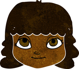 cartoon happy female face