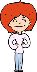 cartoon happy woman