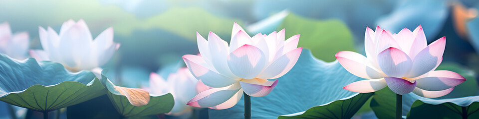 lotus flowers background banner