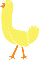 flat color style cartoon bird