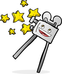 cartoon old style movie camera