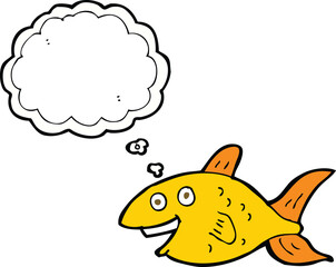 cartoon fish with thought bubble