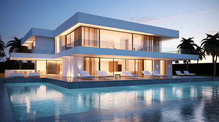 Fototapeta premium Villa with pool for relaxation