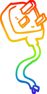 recommend clip art: rainbow gradient line drawing of a cartoon british plug