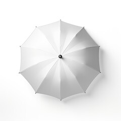 Umbrella layout side view, open white umbrella with your logo