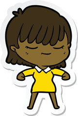 sticker of a cartoon woman