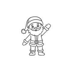 Cartoon cute santa claus in flat style on a white background. Doodle. Vector  illustration. 