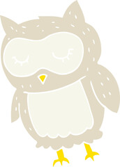 flat color illustration of owl