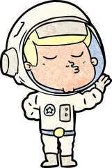 cartoon confident astronaut