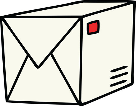 hand drawn quirky cartoon parcel