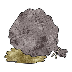 freehand textured cartoon sack of garbage