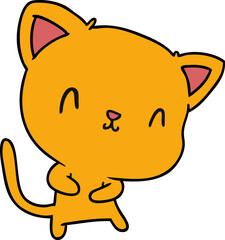 cartoon illustration of cute kawaii cat