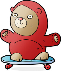 cartoon bear on skateboard