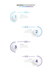 Business infographic process with circle template design with icons and 4 options or steps. Professional infographic or info chart template isolated on white background with multiple colors	
