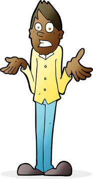 recommend clip art: cartoon man shrugging shoulders