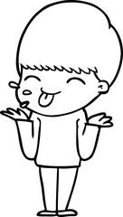 cartoon boy sticking out tongue