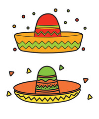 Sombrero and mexican hat vector