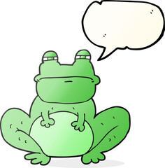 freehand drawn speech bubble cartoon frog