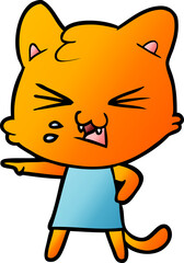cartoon cat hissing
