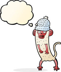 cartoon crazy monkey with thought bubble