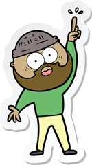 sticker of a cartoon bearded man