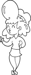 cartoon woman with big hair
