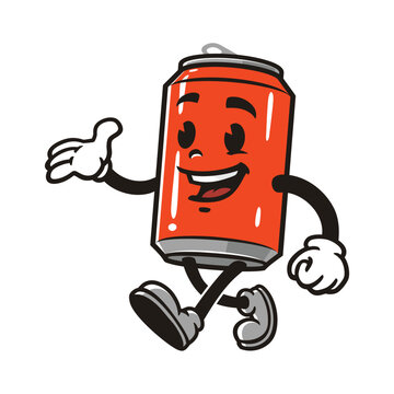 recommend clip art: Walking Soda Can cartoon mascot illustration character vector clip art