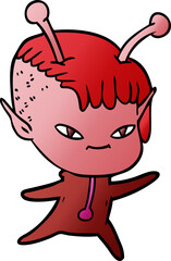 cute cartoon alien girl
