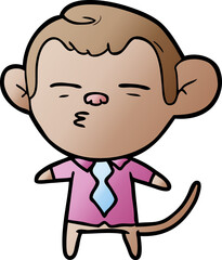 cartoon suspicious monkey