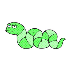 freehand drawn comic book style cartoon bored snake