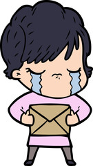 cartoon woman crying