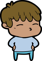 cartoon curious boy