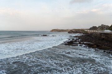 Candás Playa de la palmera Asturias mar cantábrico surf, concejo de carreño Costa central ASturiana