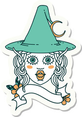 sticker of a elf mage character face
