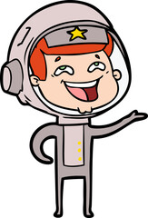 cartoon laughing astronaut