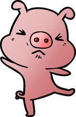 cartoon furious pig