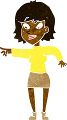 cartoon woman pointing