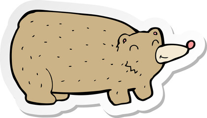 sticker of a funny cartoon bear