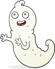 freehand drawn cartoon ghost