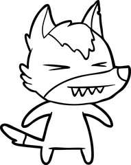 angry wolf cartoon