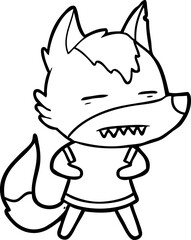 cartoon wolf showing teeth