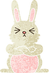 retro illustration style quirky cartoon rabbit