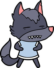 cartoon wolf showing teeth