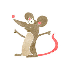 freehand retro cartoon mouse