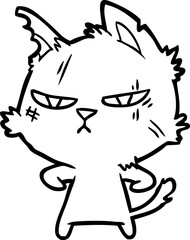 tough cartoon cat