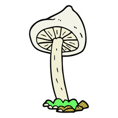 freehand drawn cartoon mushroom